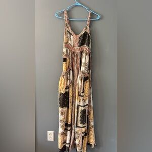 Matilda Jane Women’s Pink and Black Floral Maxi Dress with pockets 🩷